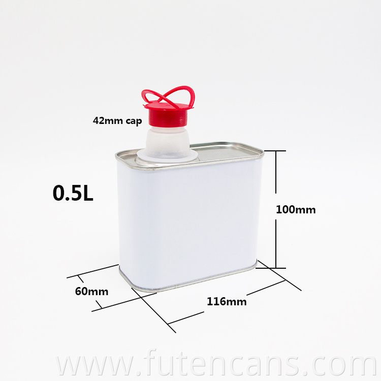 0.5L square tin cans size
